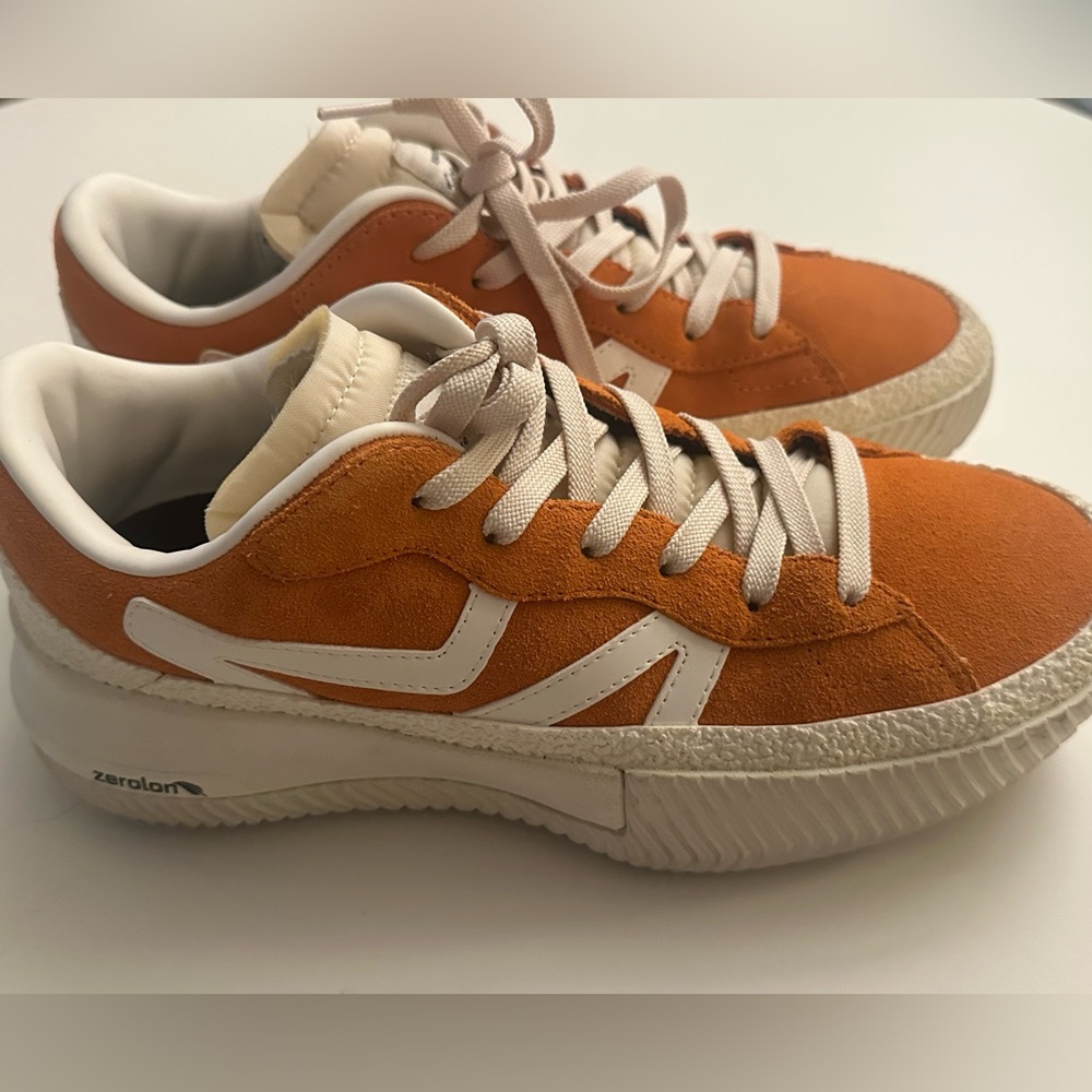 BRANDBLACK downtown II suede platform sneaker in tangerine‎ size 8